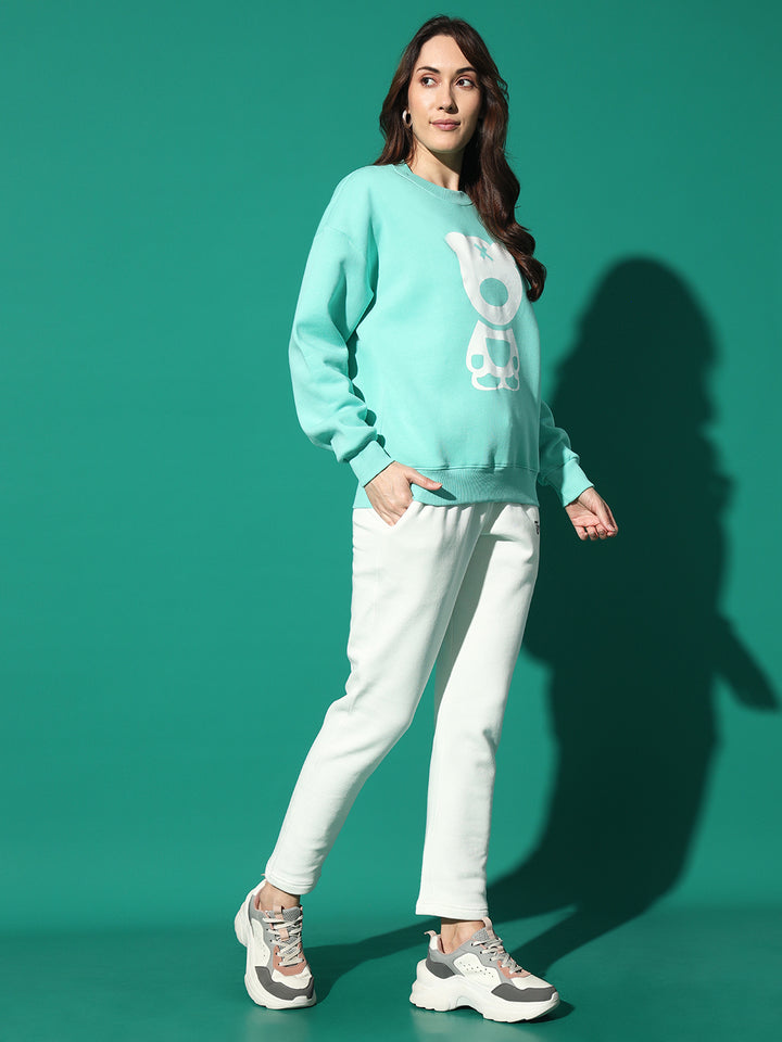 GRIFFEL Front Teddy Round Neck Sweatshirt