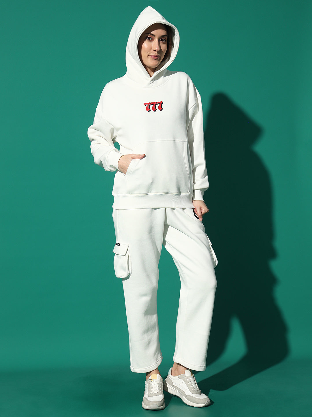 777 Hoodie Neck Oversized Sweatshirt