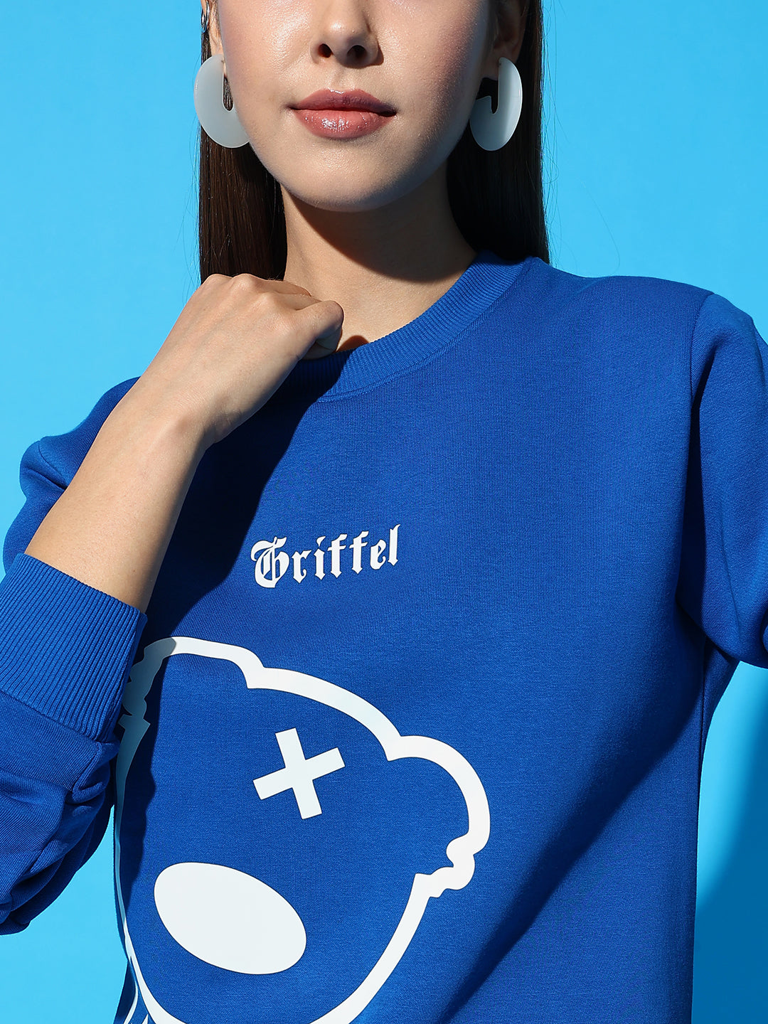 GRIFFEL Side Teddy Round Neck Sweatshirt