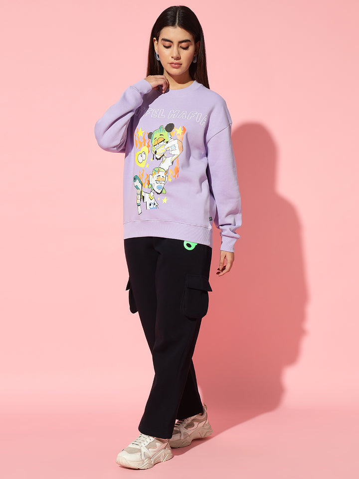 GRIFFEL MAFIA Round Neck Oversized Sweatshirt