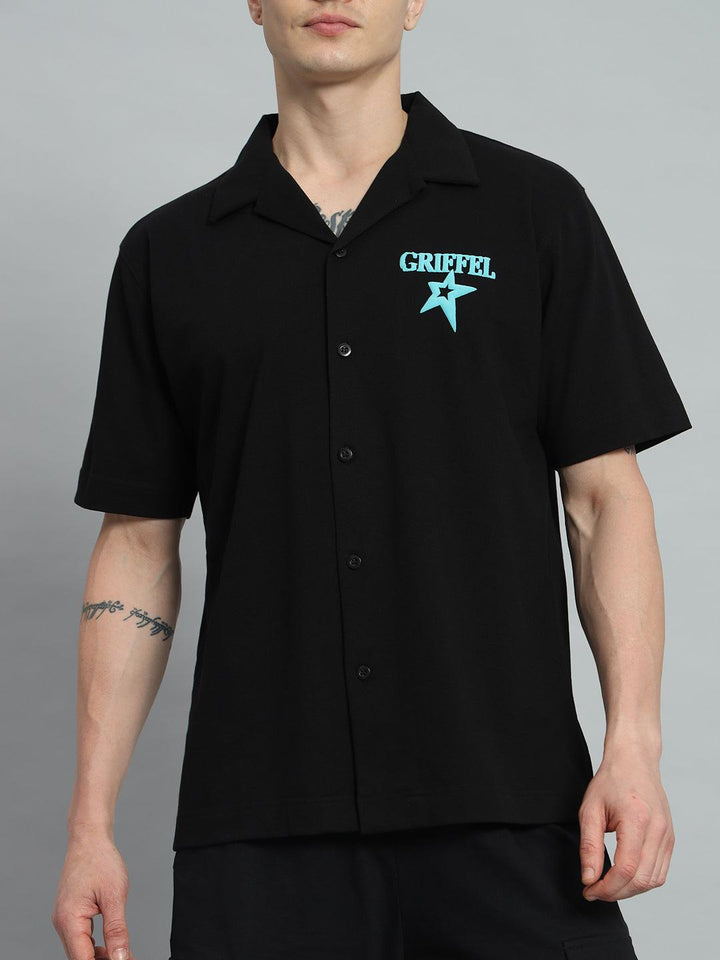 GRIFFEL Star Printed Regular Fit Bowling Shirt