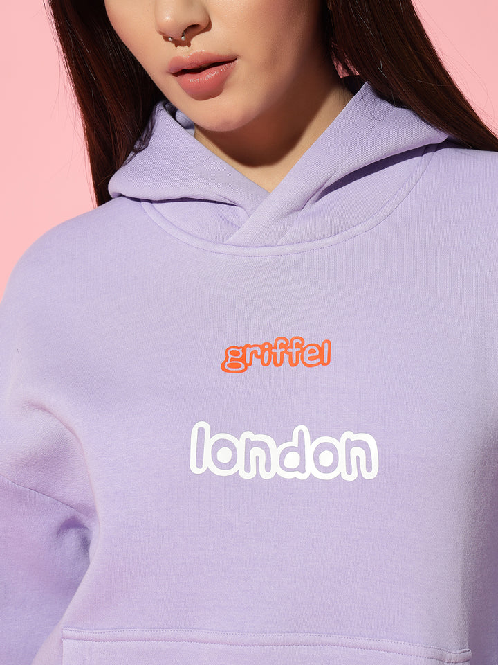 Flower London Hoodie Neck Oversized Sweatshirt