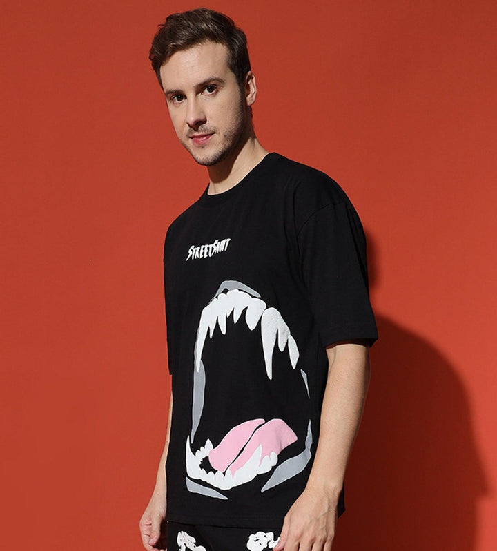 SHARK TEETH Drop Shoulder Oversized T-shirt