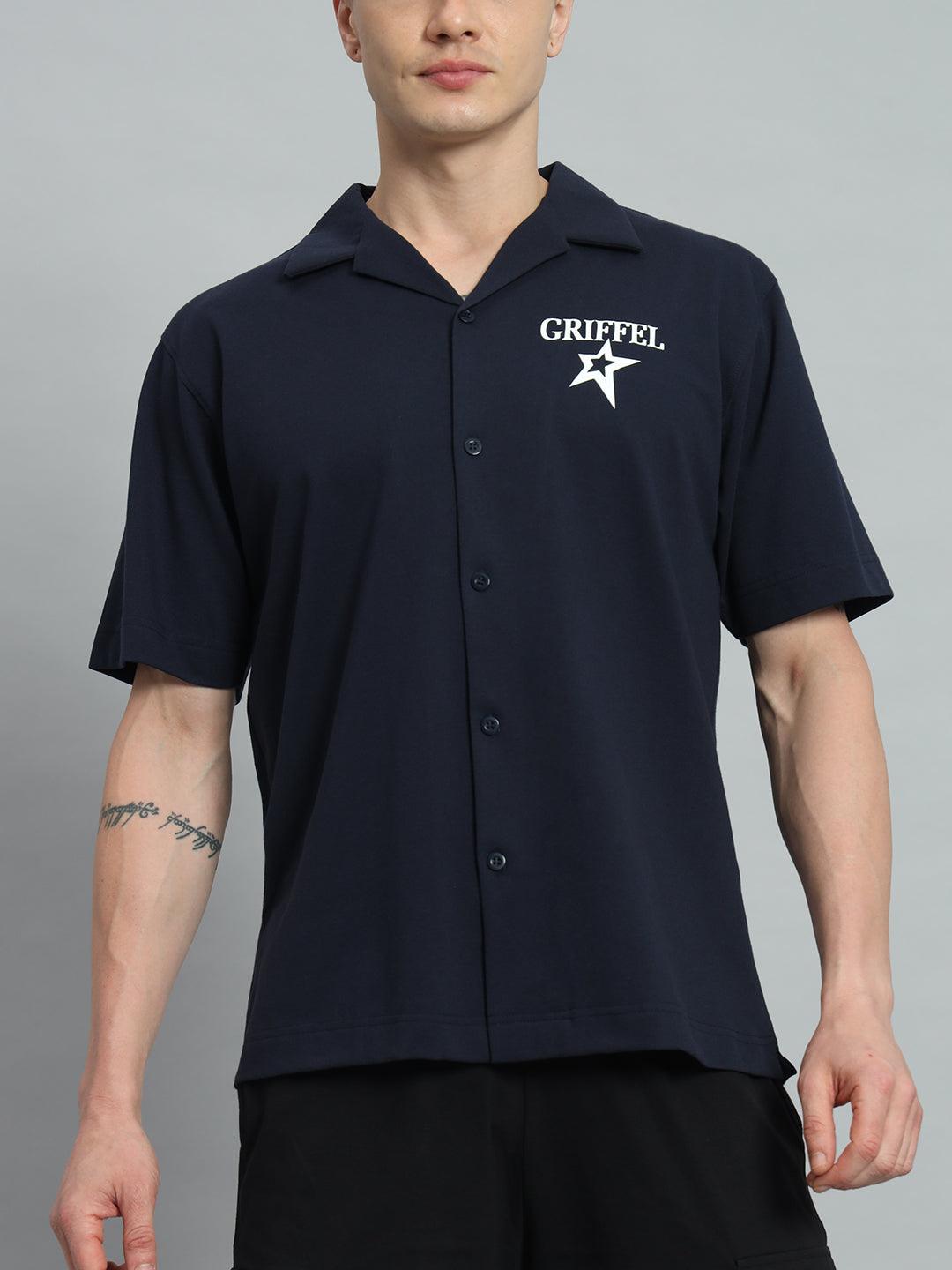 GRIFFEL Star Printed Regular Fit Bowling Shirt