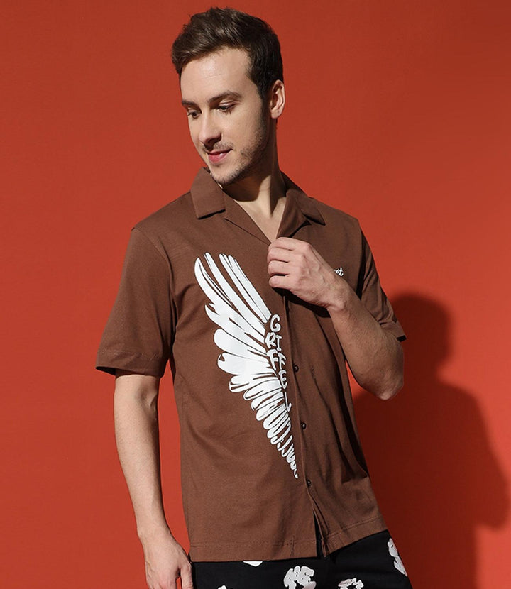 WINGS Printed Regular Fit Bowling Shirt