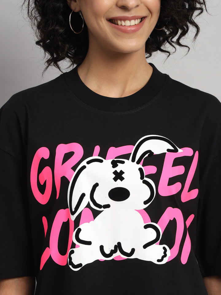 White Bunny Oversized T-shirt - griffel