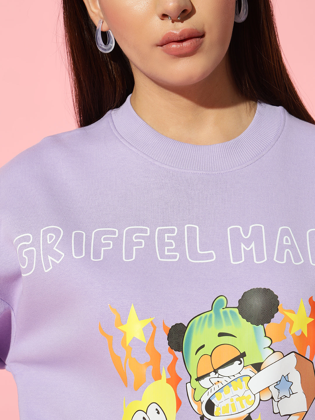 GRIFFEL MAFIA Round Neck Oversized Sweatshirt