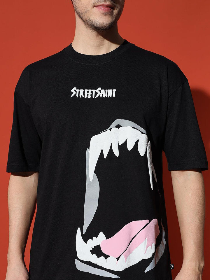 SHARK TEETH Drop Shoulder Oversized T-shirt