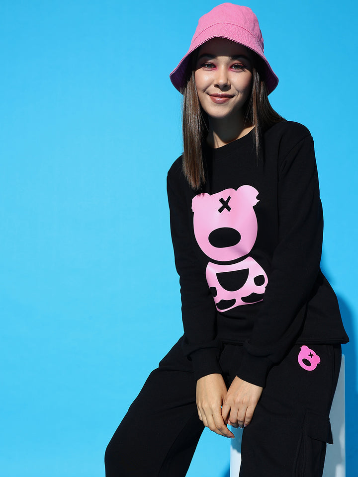 GRIFFEL Front Teddy Round Neck Sweatshirt