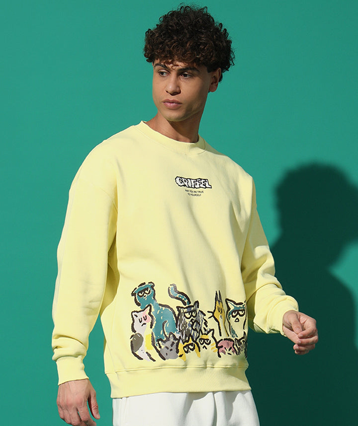 Emoji Cats Oversized Sweatshirt