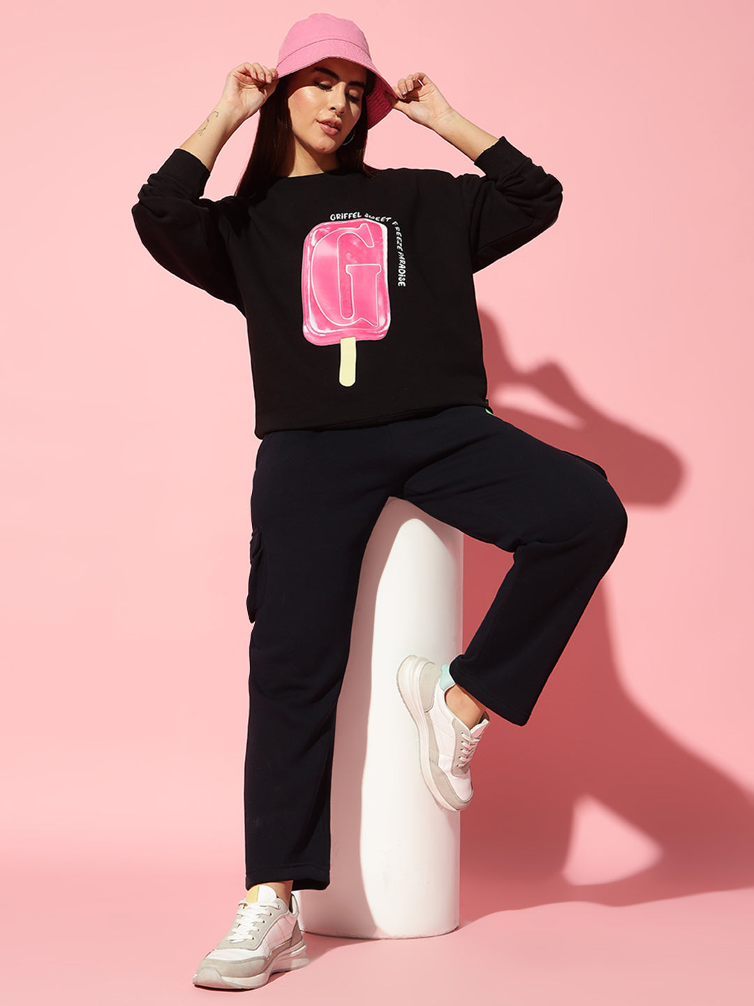 Sweet freeze  Round Neck Oversized Sweatshirt