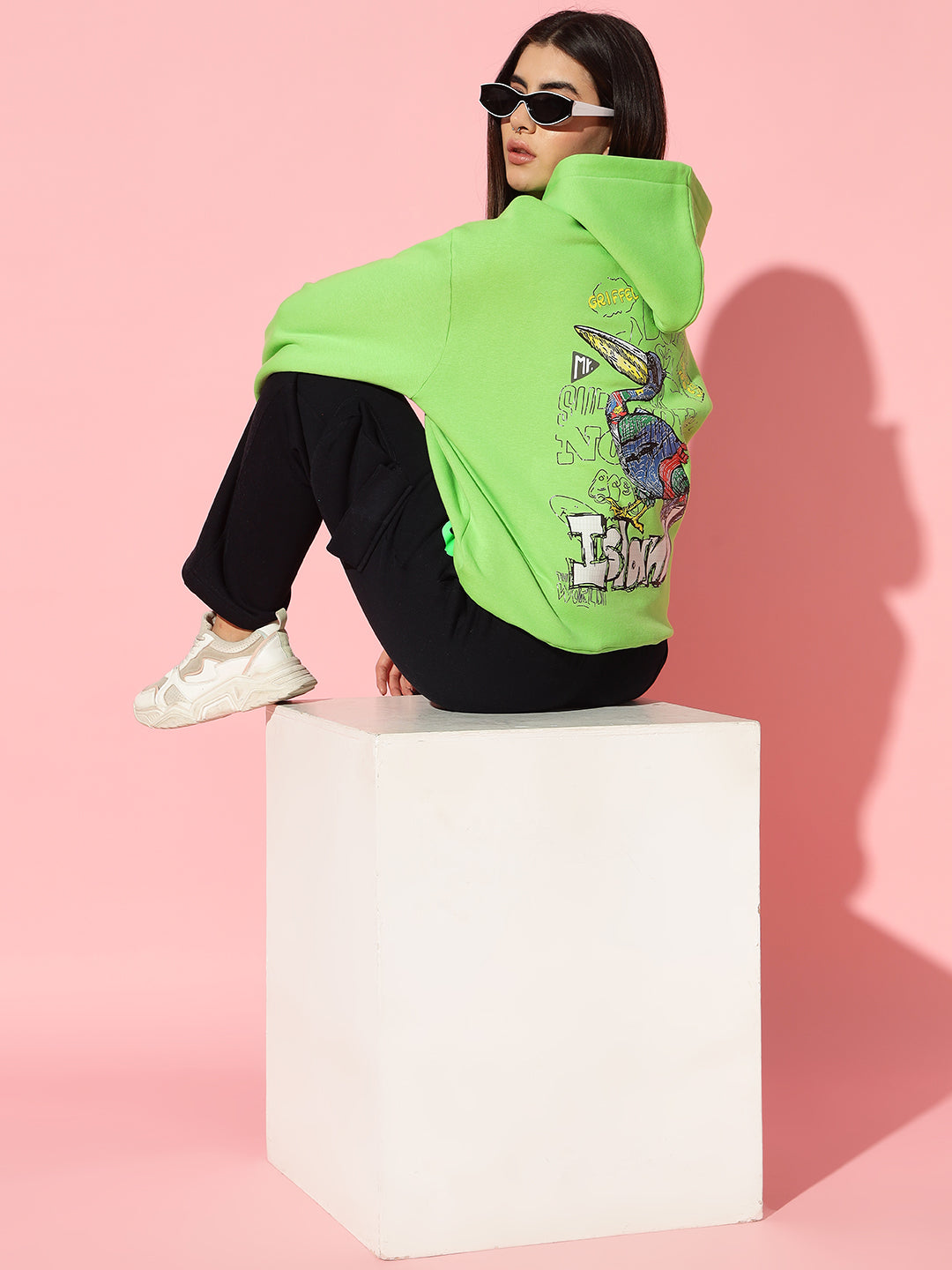 Island  Hoodie Neck Oversized Sweatshirt