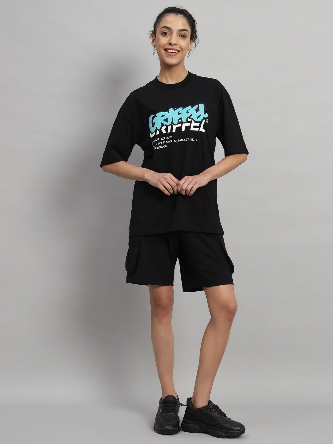 PUFF LOGO Oversized T-shirt - griffel