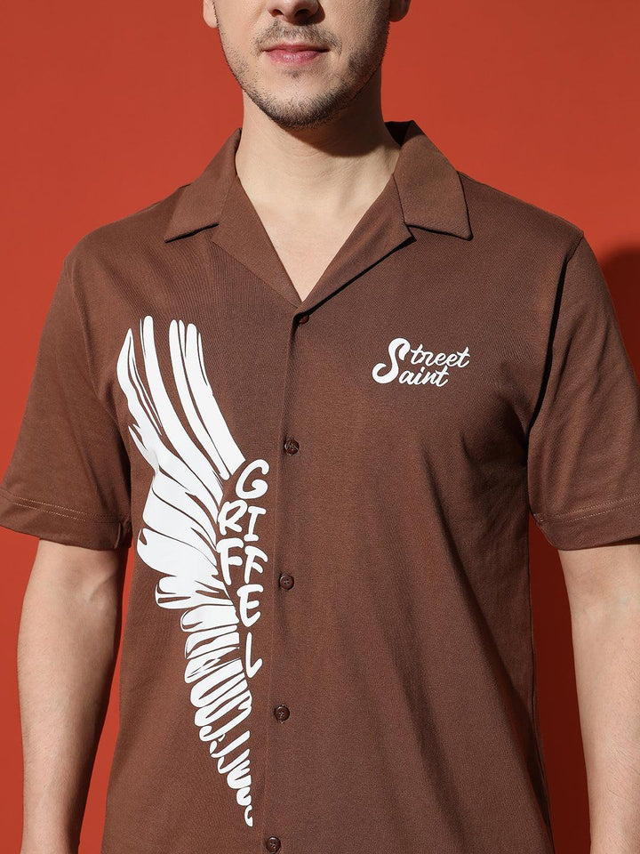 WINGS Printed Regular Fit Bowling Shirt