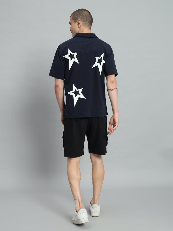 GRIFFEL Star Printed Regular Fit Bowling Shirt