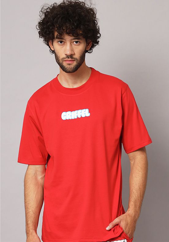 GRIFFEL Men Red UPRISING oversized T-shirt - griffel