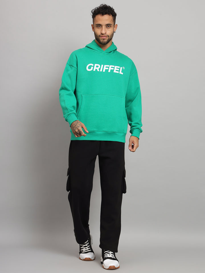 Griffel Men's Front GRIFFEL Logo Fleece Basic Hoodie Neck and Joggers Full set Tracksuit - griffel