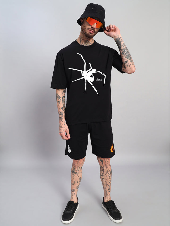 Front big Spider oversized cotton co-ord 🕷️