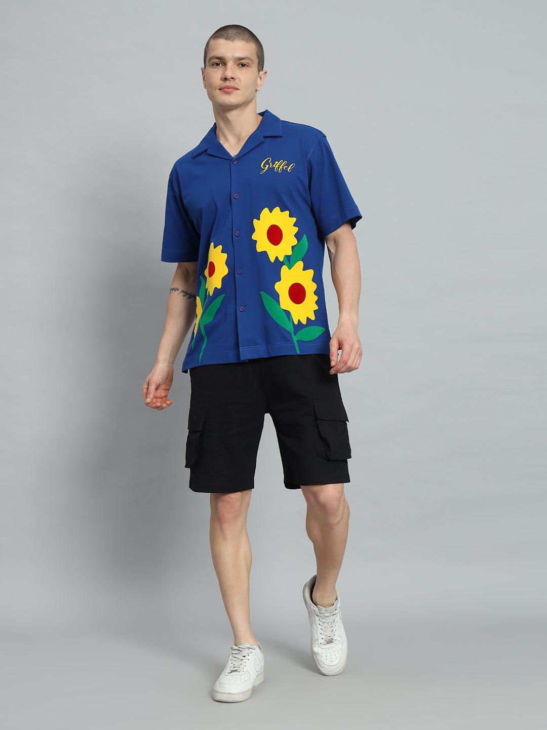 GRIFFEL Printed Bowling Shirt and Shorts Set