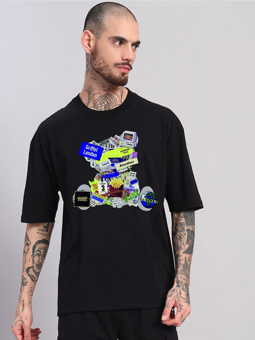 Glitch Teddy OVERSIZED Cotton T-SHIRT 💾