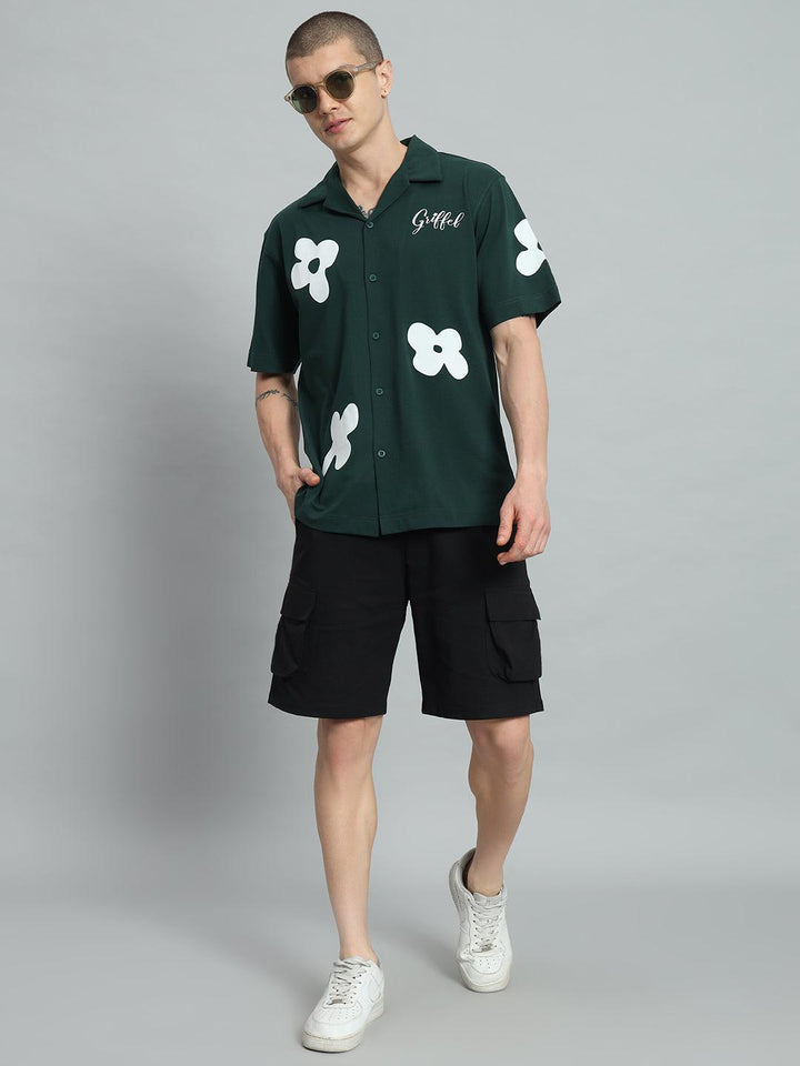 GRIFFEL Printed Bowling Shirt and Shorts Set