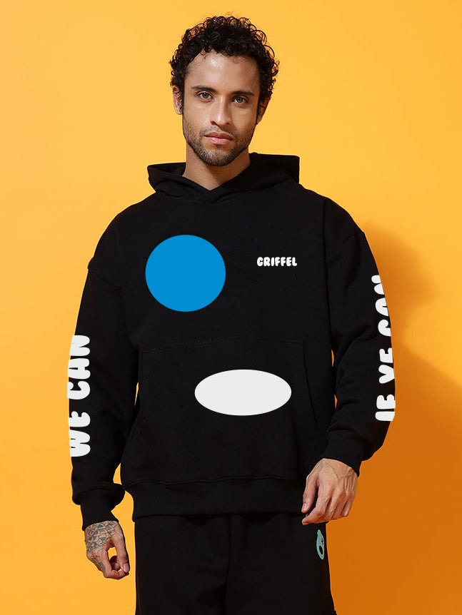 IF YE Can Oversized Black Cotton Fleece Hoodie 🤜🏿