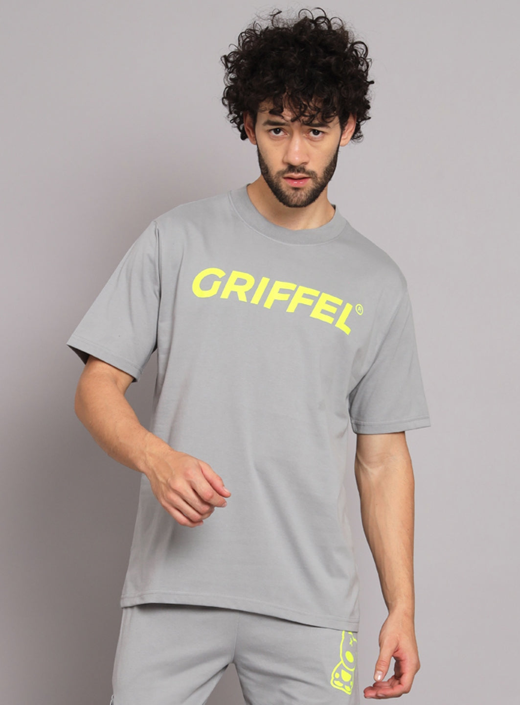 GRIFFEL Men Steel Grey Signature Logo T-shirt - griffel