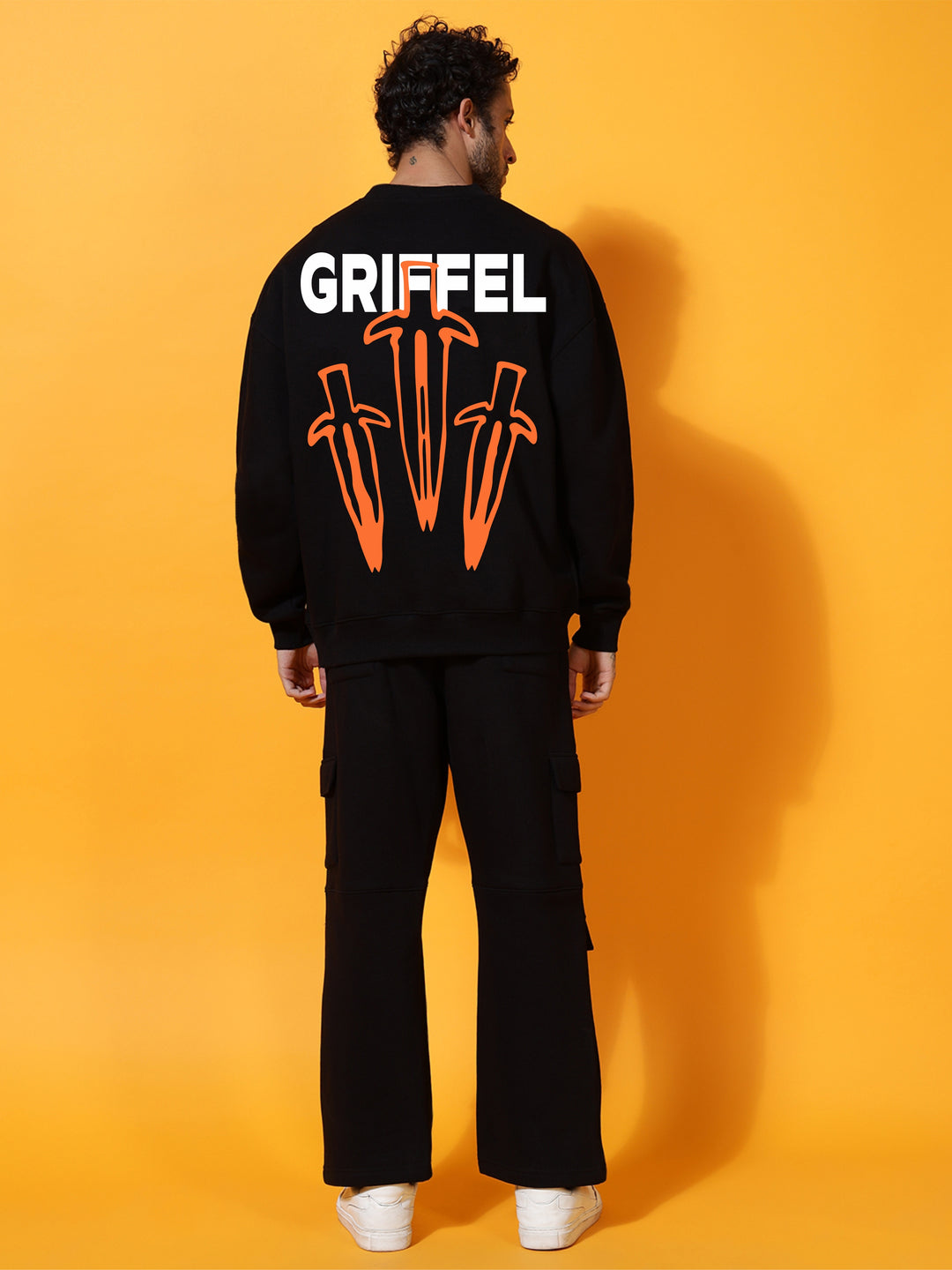 Dagger Strike Oversized black Cotton Fleece round neck Sweatshirt 🗡️