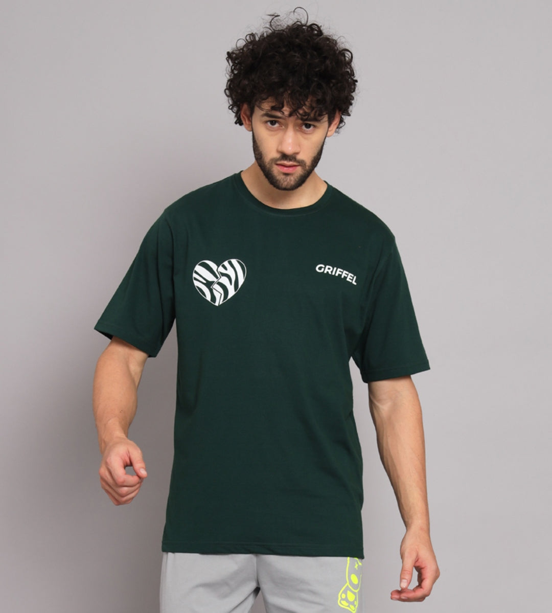 GRIFFEL Men Printed Green Loose fit T-shirt - griffel