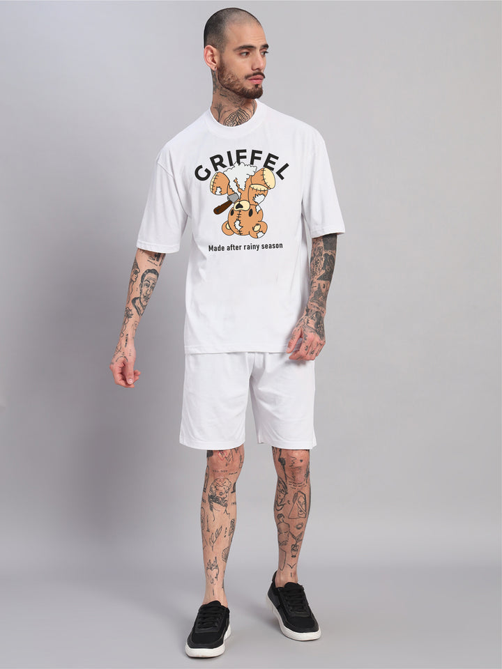 Teddy in Rain OVERSIZED Cotton T-SHIRT 🌧️