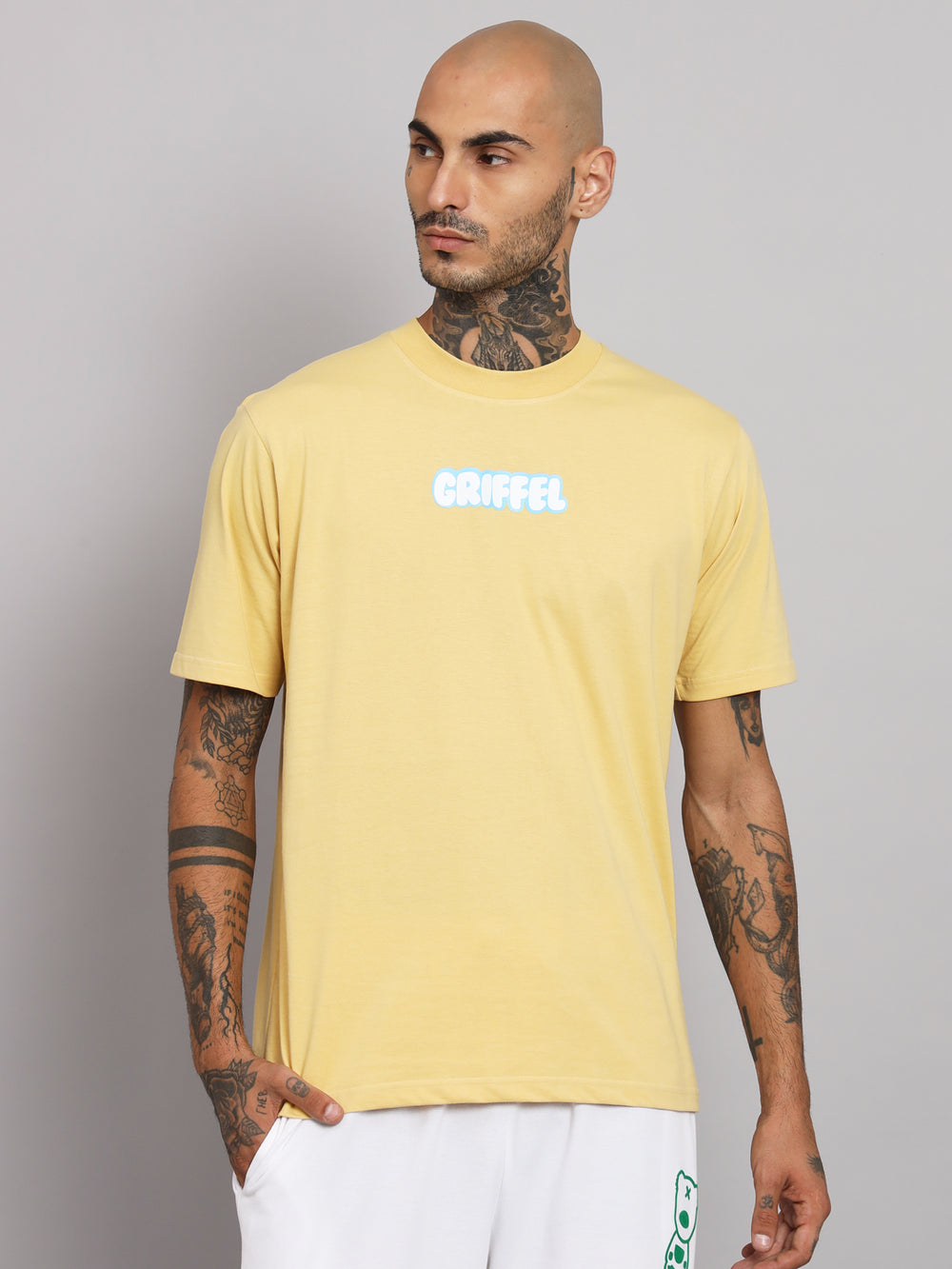 GRIFFEL Men Yellow UPRISING oversized T-shirt - griffel