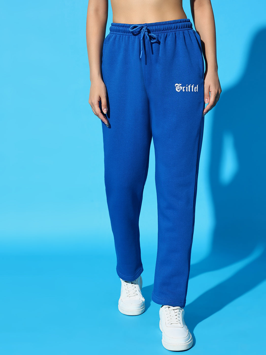 Griffel Women’s Front Logo Basic Solid Royal Trackpant