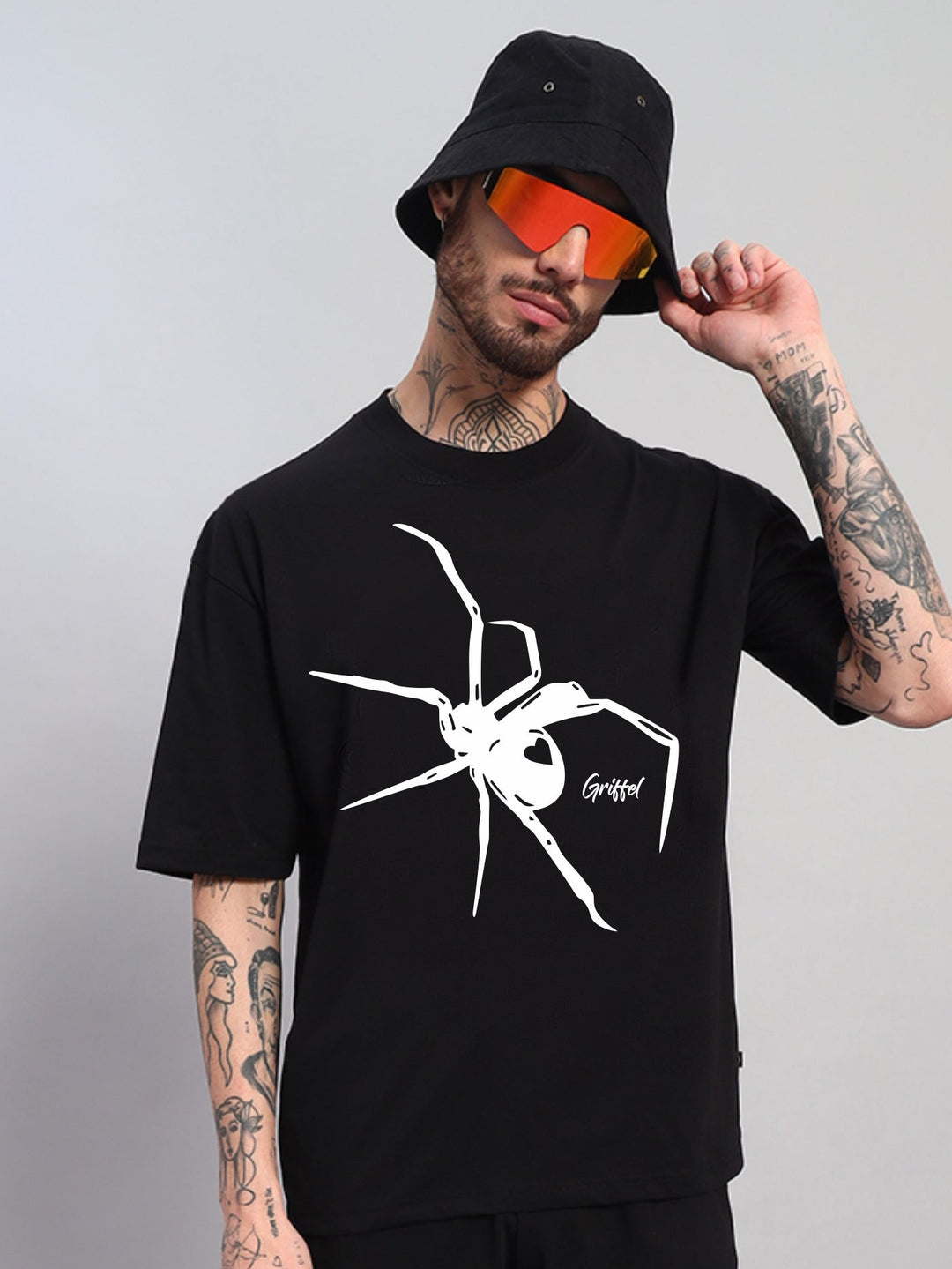 Big front spider OVERSIZED Cotton T-SHIRT 🕷️