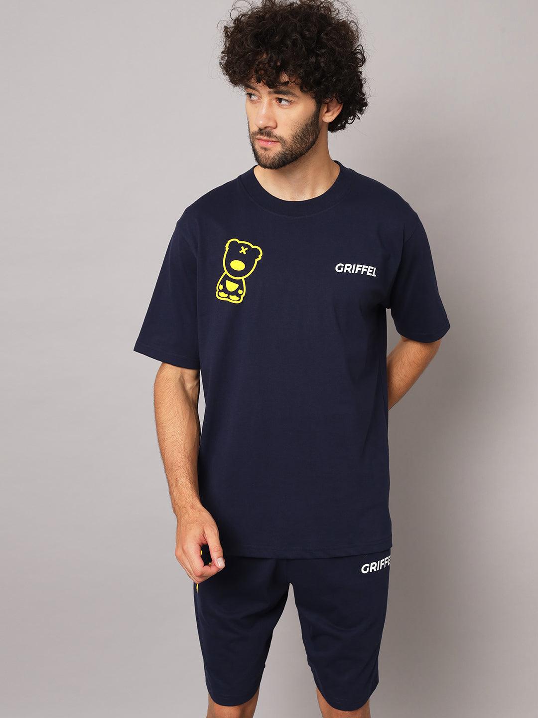 GRIFFEL Men Drop Shoulder Oversized T-shirt