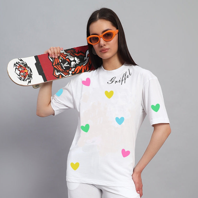 SMALL HEART OVERSIZED Cotton T-SHIRT