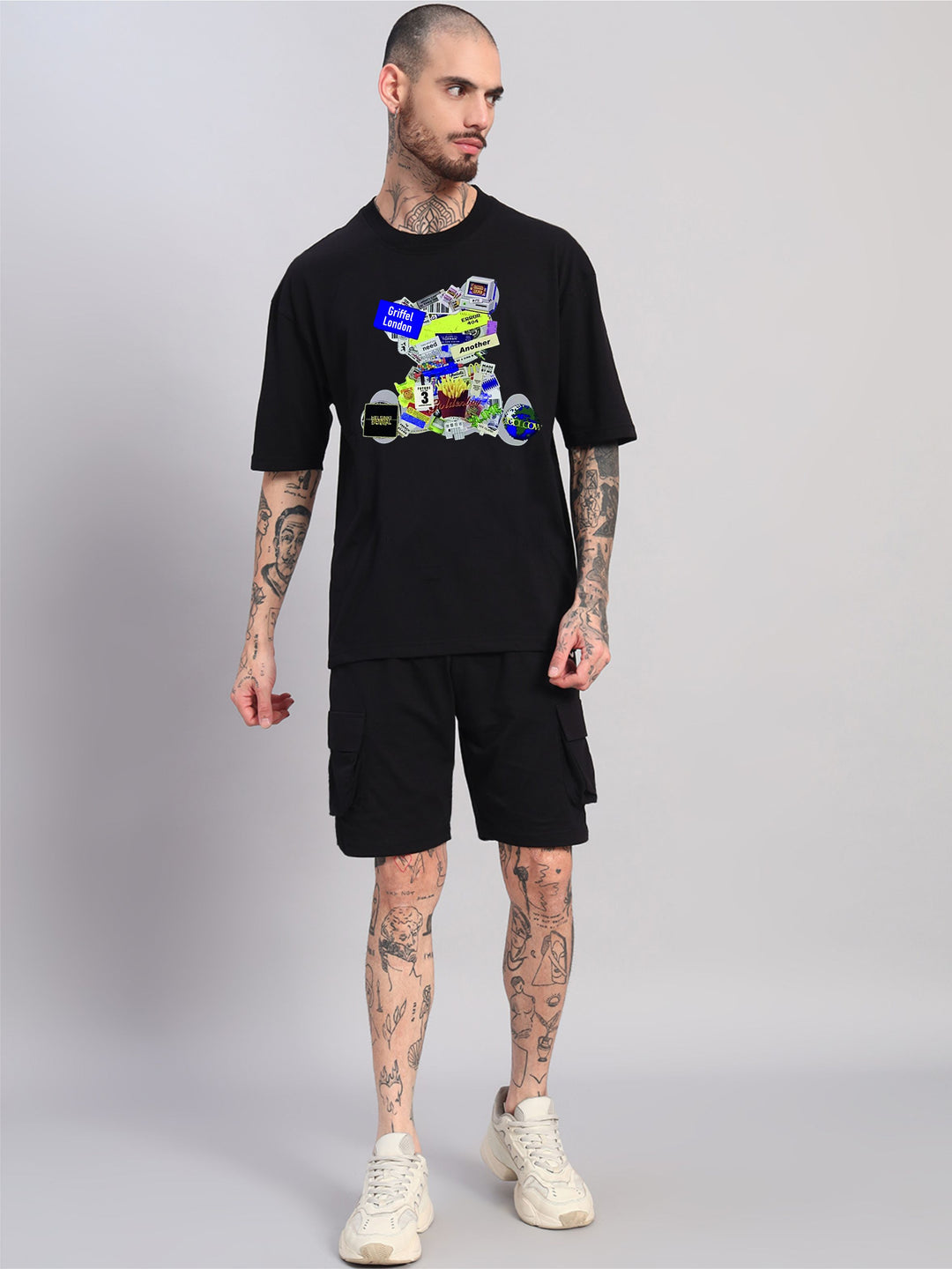 Glitch Teddy Oversized Cotton Co-ord 💾