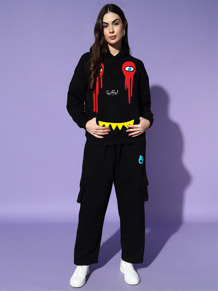 STREET MONSTER oversized cotton fleece tracksuit