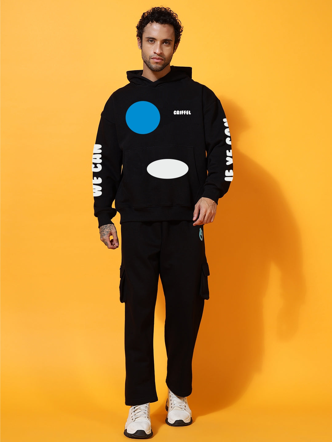 IF HE CAN GRIFFEL CLUB cotton fleece oversized tracksuit