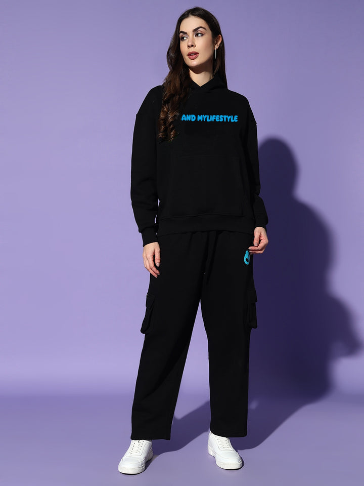 LIFE STYLE oversized cotton fleece tracksuit
