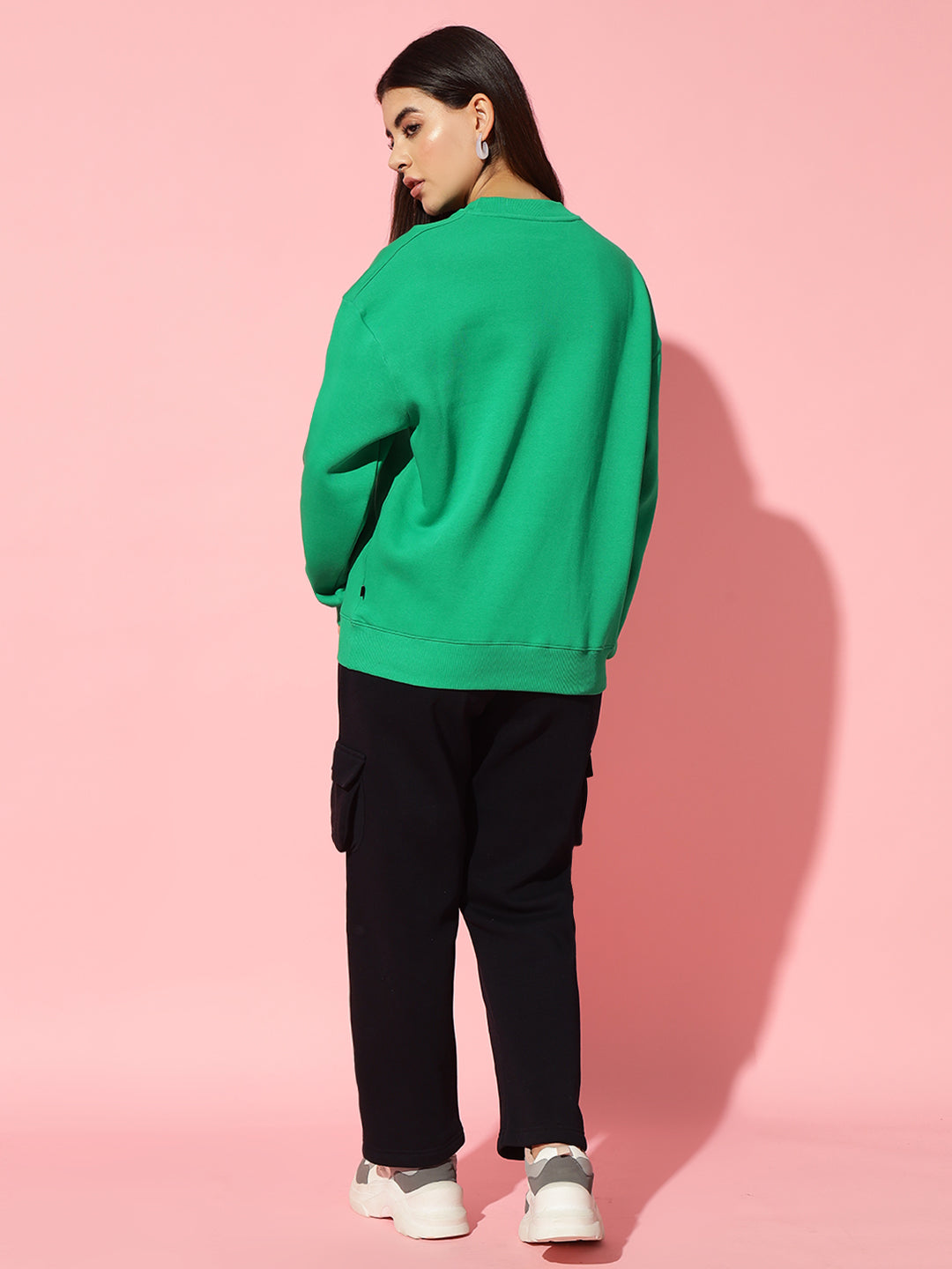 Griffel Girl green Oversized Round Neck Tracksuit