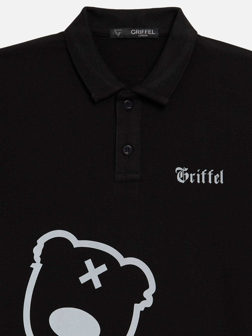 GRIFFEL Girls Kids Black Printed Polo T-shirt - griffel