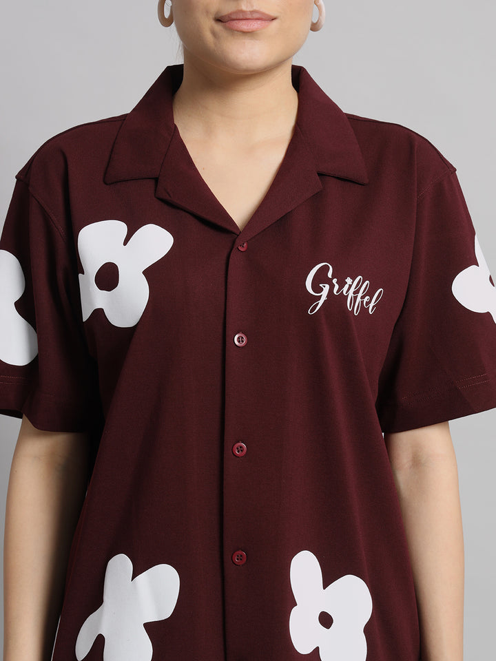 GRIFFEL Printed Bowling Shirt and Short Set