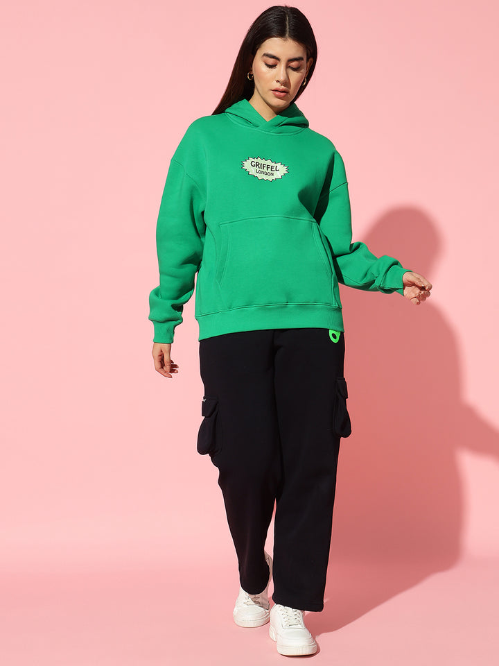 Chilli green Oversized Round Neck Tracksuit