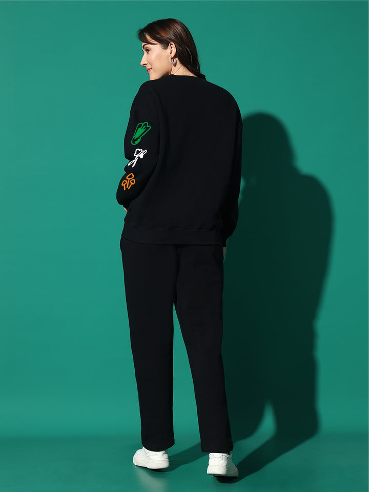 Soul Soup Cotton Fleece Black round neck Sweatshirt 🍜