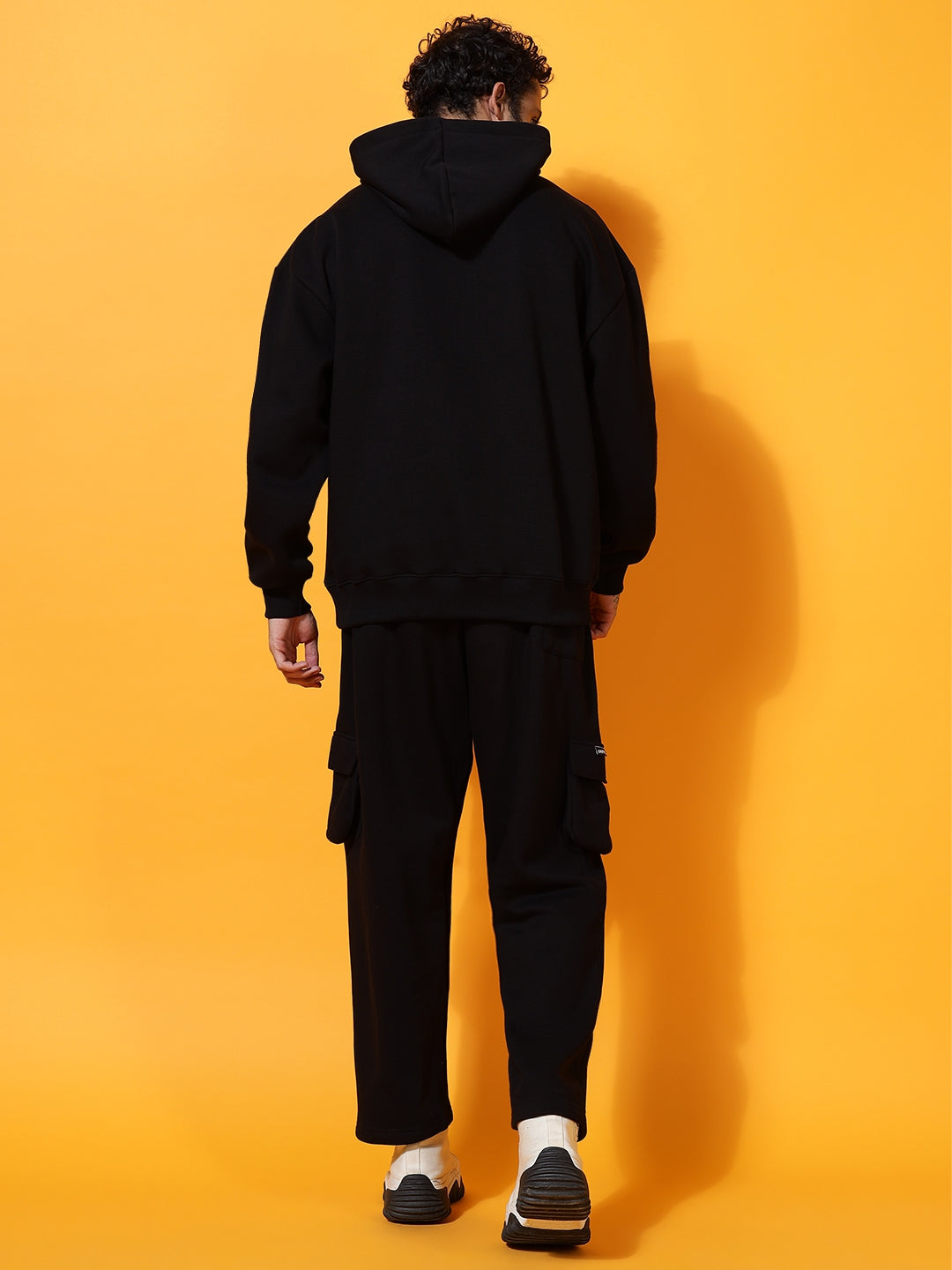 IF YE Can Oversized Black Cotton Fleece Hoodie 🤜🏿