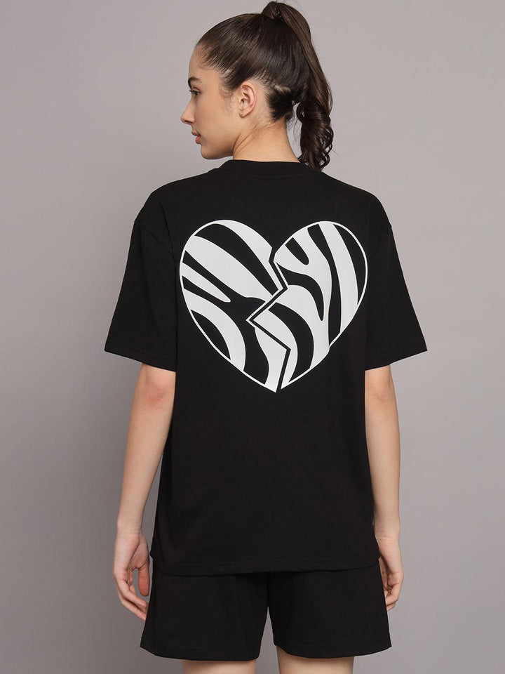 Broken Heart Drop Shoulder Oversized T-shirt