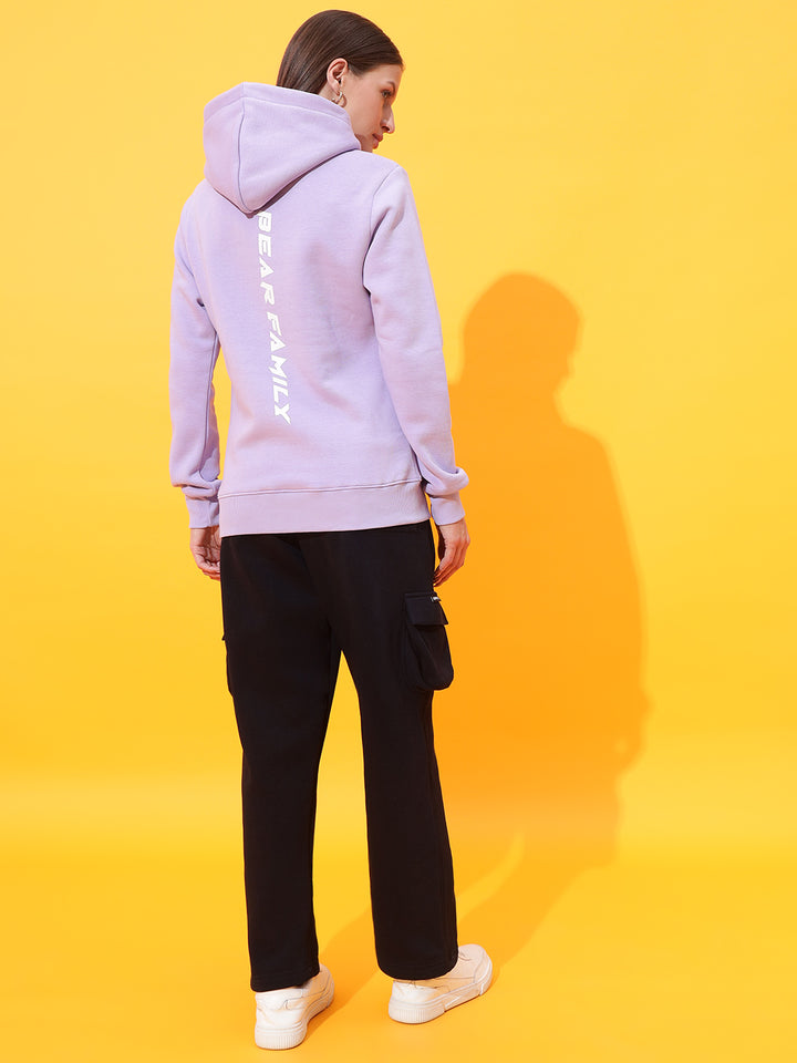 Est 2014 lavender Oversized Hoodie Neck Tracksuit