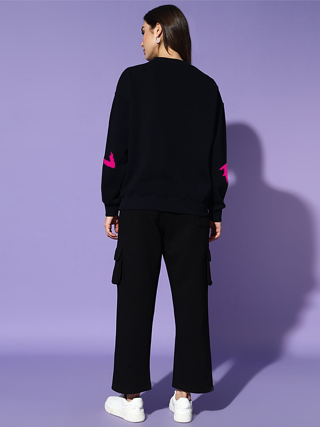 All over Griffel Oversized Cotton Fleece Black round neck Sweatshirt 💗