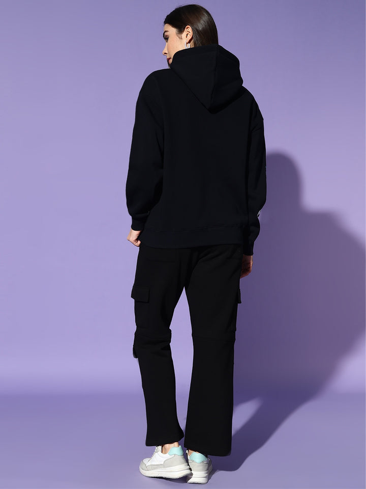 Street Monster Oversized Cotton Fleece Black Hoodie 😈