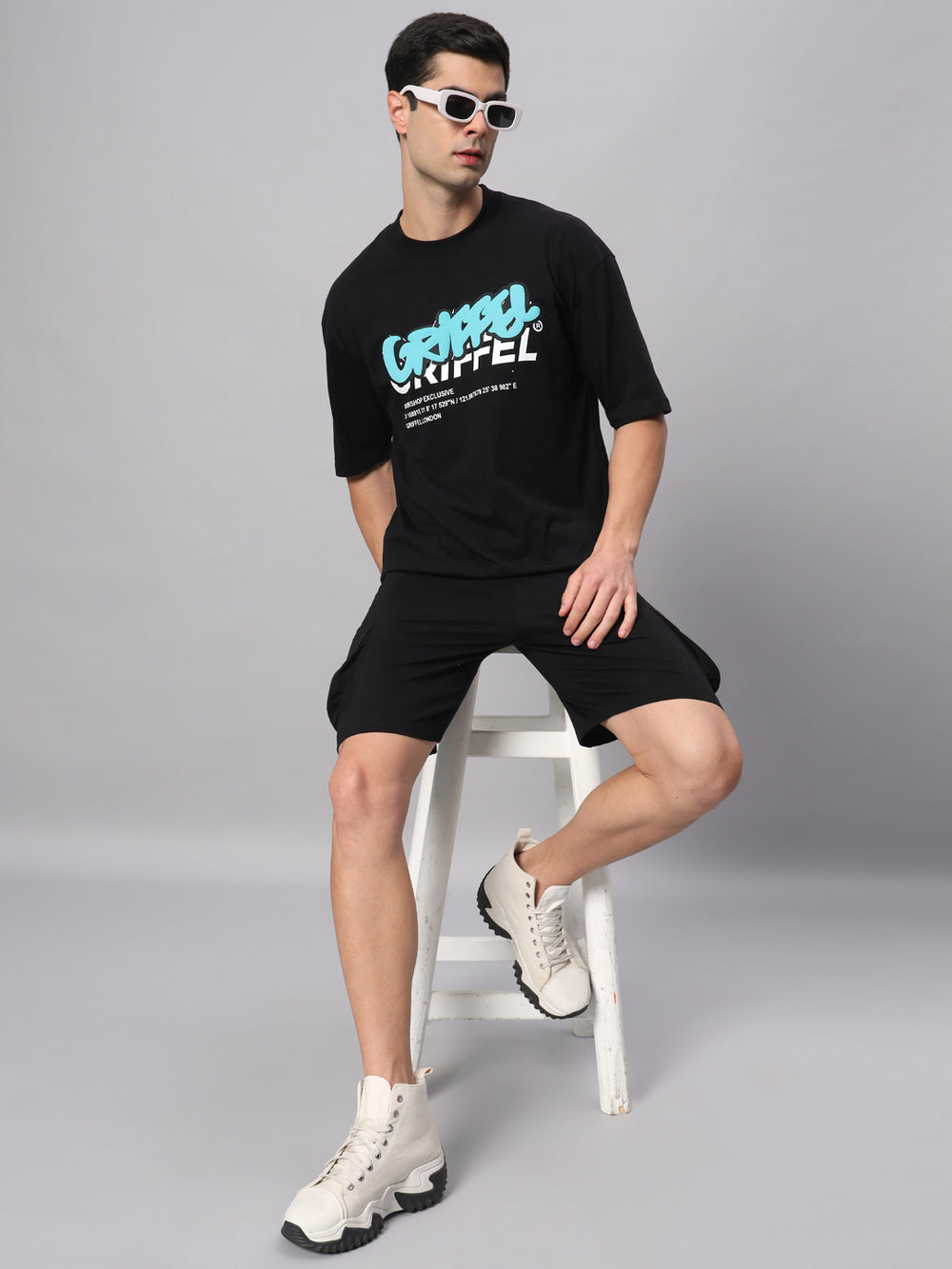 PUFF LOGO T-shirt and Shorts Set - griffel